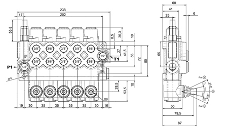 MANUALE VALVOLA IDRAULICA MONOBLOCCO 5xZ50