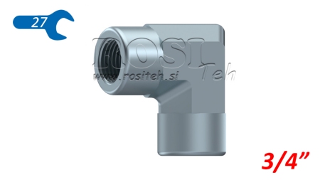 Coudé HYDRAULIQUE 90° COURT FEMELLE-FEMELLE 3/4