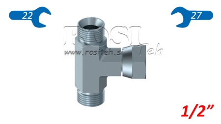 T-STÜCK MIT DREHENDER MUTTER 1/2