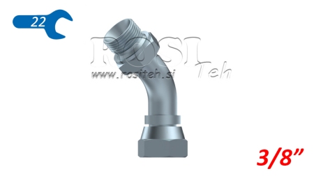 HÜDRAULILINE KURV 45° BSP MEES-NAINE 3/8