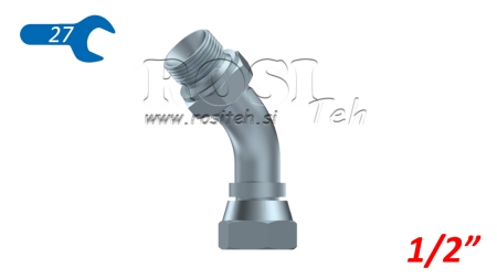 HYDRAULISK BEND 45° BSP HAN-HUN 1/2