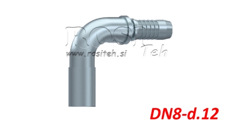 HIDRAULISKĀ SAVIENOJUMA ŠĻŪTENE PĀREJAS ELBOW 90° DN8-d.12