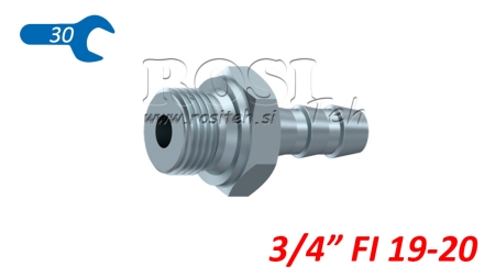 COLLEGAMENTO MASCHILE IDRAULICO 3/4 PER TUBO IN GOMMA Φ 19-20