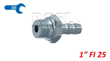 COLLEGAMENTO MASCHIO IDRAULICO 1 PER TUBO IN GOMMA Φ 25
