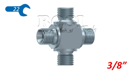 HYDRAULIK T COM BSP MÄNNLICH KREUZ 3/8