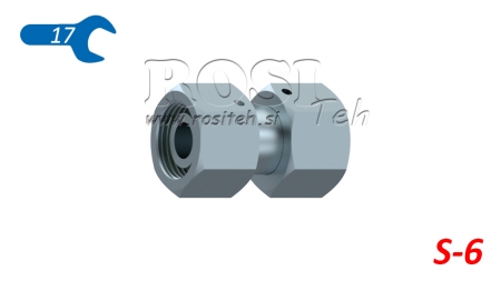 CONNETTORE IDRAULICO CON DOPPIO DADO GIREVOLE (6S) M14X1,5