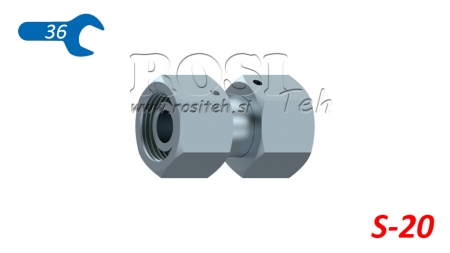 CONNETTORE IDRAULICO CON DOPPIO DADO GIREVOLE (20S) M30X2