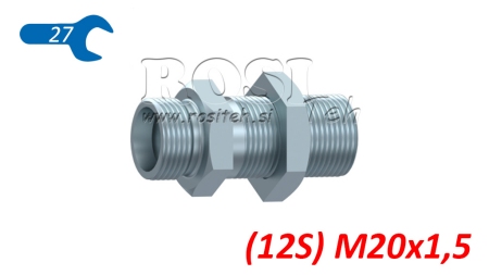 CONNETTORE PASSAPARETE IDRAULICO DOPPIO (12S) M20X1,5