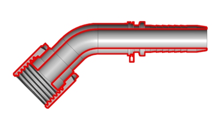 GIUNZIONE IDRAULICA DKORFS CURVA FEMMINA 45° DN8-11/16-16