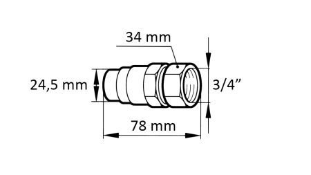SZYBKOZŁĄCZE KOPARKI FFH MĘSKIE 3/4 38MM
