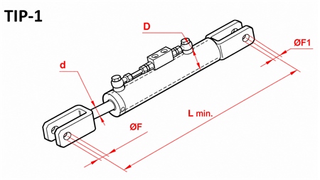 BRACCIO LATERALE IDRAULICO SOLLEVATORE - CASE-IH 80/40min.610 tipo (1) fi 19/16