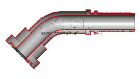 COLLEGAMENTO IDRAULICO KOMATSU CURVA 45° DN16MM-FLANGIATO5/8