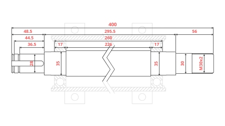 ALBERO PER SEGA CIRCOLARE IN GHISA 400MM (FILETTO DESTRO)