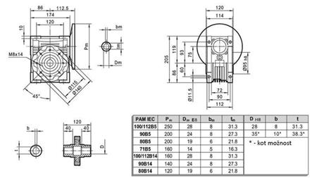 PMRV-75 ΜΕΙΩΤΗΣ ΓΙΑ ΗΛΕΚΤΡΙΚΟ ΚΙΝΗΤΗΡΑ MS100 (2.2-3-4kW) ΑΝΑΛΟΓΙΑ 7.5:1