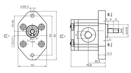 HIDRAULIKUS SZIVATTYÚ 00C2X032 GR.0 - 2cc - JOBB