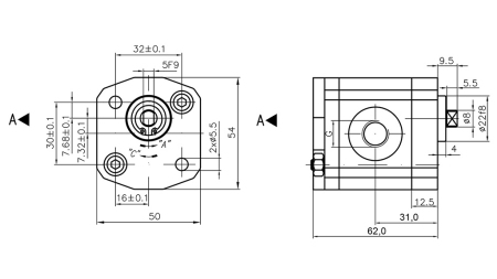 HYDRAULIKKPUMPE 00A1X033 GR.0 - 1cc - VENSTRE
