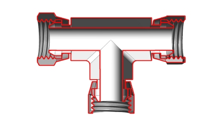 RACCORDO A T CON DADO GIREVOLE BSP 1