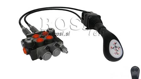 JOYSTICK 2x PULSANTE CON PULEGGIA 1 m E VALVOLA IDRAULICA 2xP40 l.