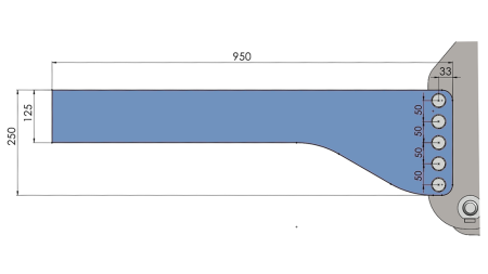 UNIVERSALI MONTAVIMO KONSOLĖ TRAKTORIAUS PRIEKINEI HIDRAULIKAI CAT. 2 & CAT. 3 (950 mm)