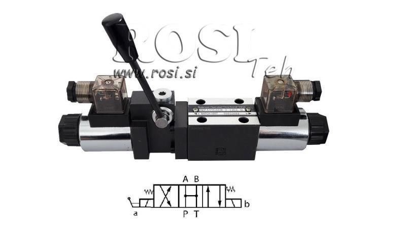 HYDRAULISK MANUELL OG ELEKTROMAGNETISK VENTIL CETOP 12/24/230V N3