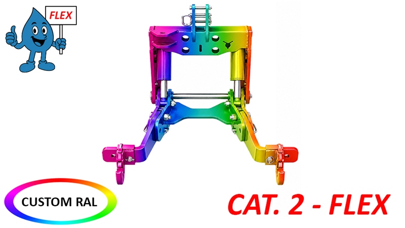 KIT IDRAULICO FRONTALE UNIVERSALE CAT. 2 - FLEX PER TRACTOR 1500 KG (RAL A VOSTRA SCELTA)