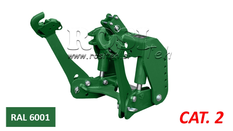 KIT IDRAULICO FRONTALE UNIVERSALE 2KAT PER TRACTOR 1500KG - VERDE (RAL 6001)