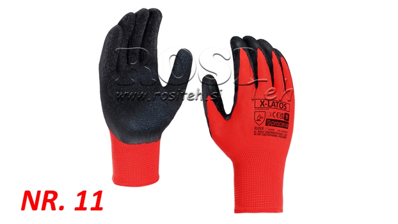 LATEX GECOATE HANDSCHOENEN - MAAT 11