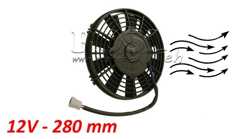 AXIAL LÜFTER - VENTILATOR 280 mm - ZULEITEND 12V