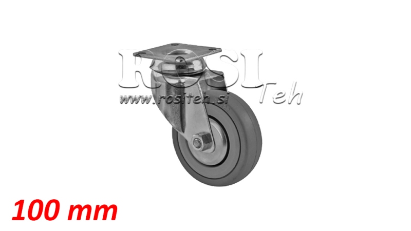 RUOTA 100mm CON BASE GIREVOLE