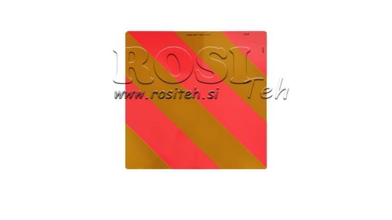 SEÑAL DE ADVERTENCIA DE ALUMINIO PARA VEHÍCULOS Y REMOLQUES dim.423x423mm