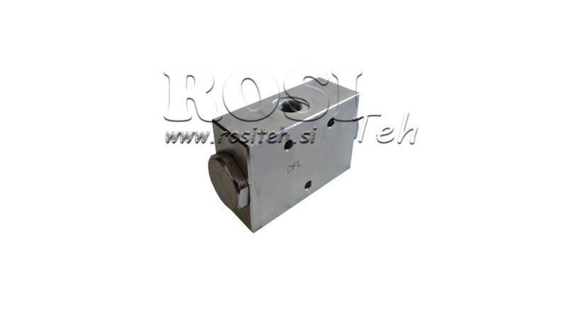 VALVOLA DI DISTRIBUZIONE IDRAULICA FLUSSO V1022 DFL 6-10 lit - 3/8 - 250 bar (max.300 bar) METALLO