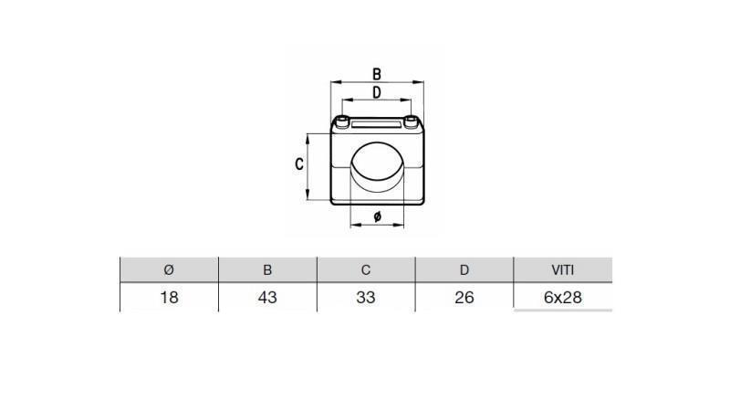 PIPE HOLDER FI 16 - dimensions