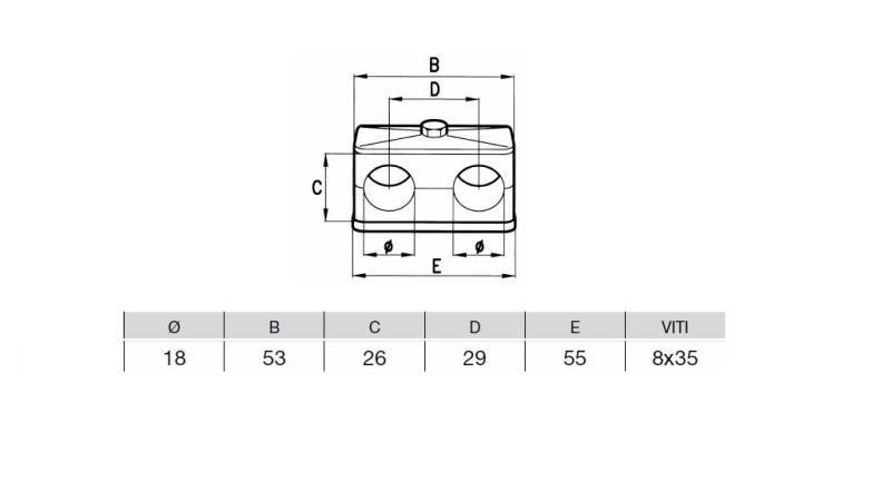 PIPE BRACKET Dia.18 - DOUBLE