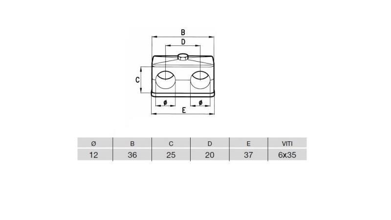 PIPE BRACKET Dia.12 - DOUBLE