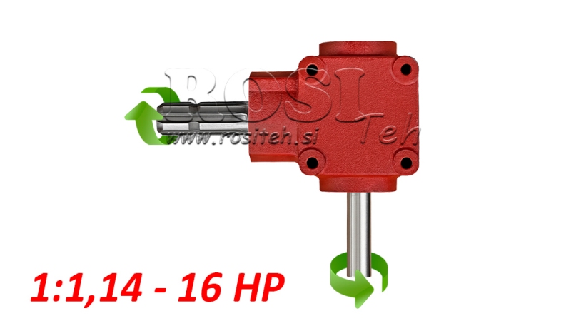 PRZEKŁADNIA KĄTOWA L-155J 1: 1.14 (16HP-12KW)