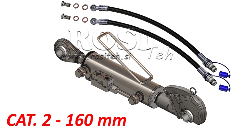 HYDRAULIC TOP LINK WITH HOOK - CAT.2 63/35-160 (45-95HP)(25.4)