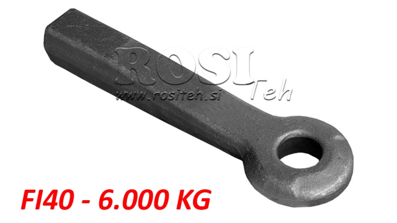 GANCIO DI TRAINO FISSO FI40 50x50 L370 - 6000KG/1000KG