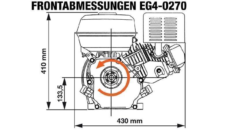 gasoline engine EG4-270cc-6.56kW-8.92HP-3,600 RPM-H-KW25x88.2-manual start