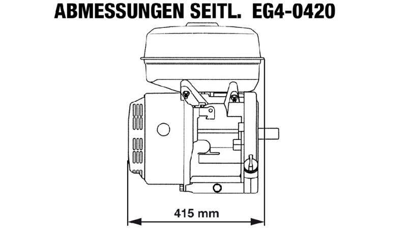 benzin motor EG4-420cc-9,6kW-13,1HP-3.600 U/min-H-KW25x88.5-kézi inditás