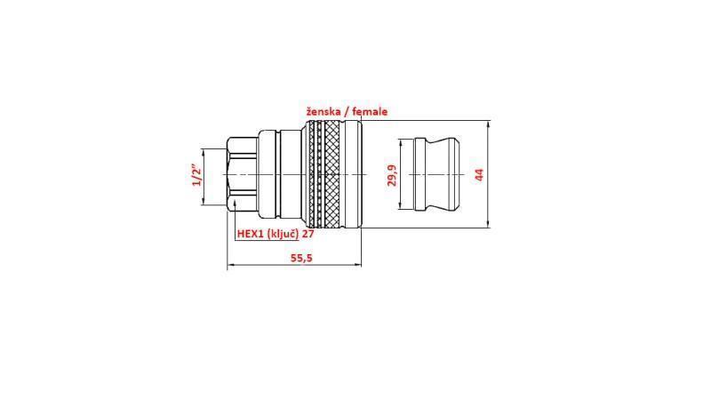 QUICK COUPLER FOR BRAKES - FEMALE 1/2