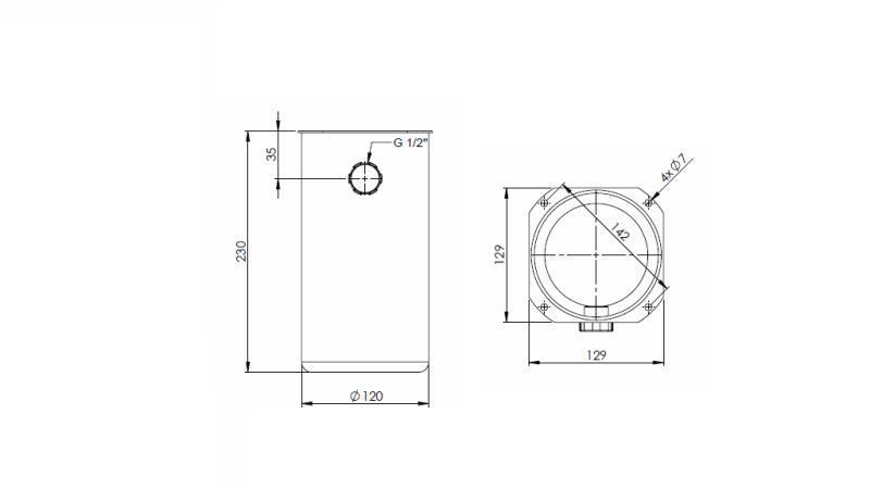 SERBATOIO IN METALLO ROLL PP 2 LITRO