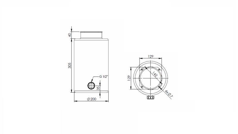 SERBATOIO IN METALLO ROLL PP 10 LITRO ORIZZONTALE-VERTICALE