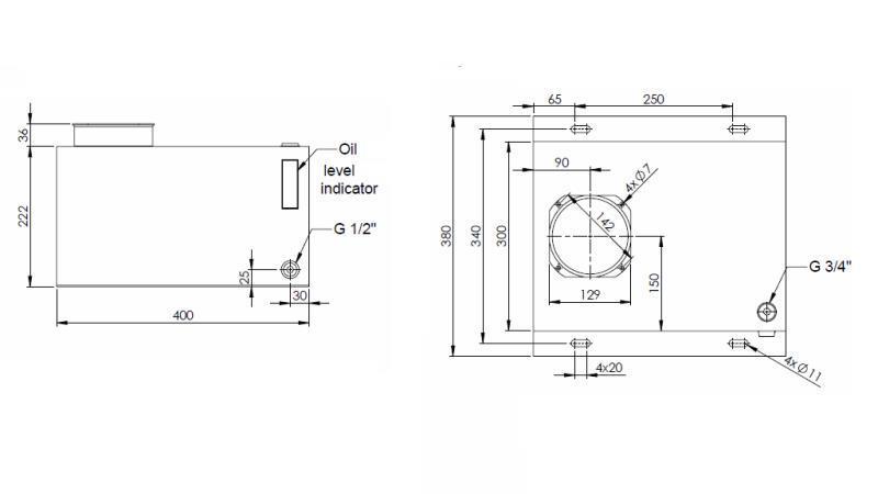 METAL OIL TANK BOX PP 25 LITER HORZONTAL-VERTICAL