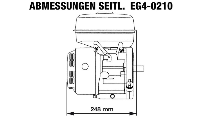 gasoline engine EG4-200cc-5.10kW-3,600 RPM-H-KW20x53-manual start
