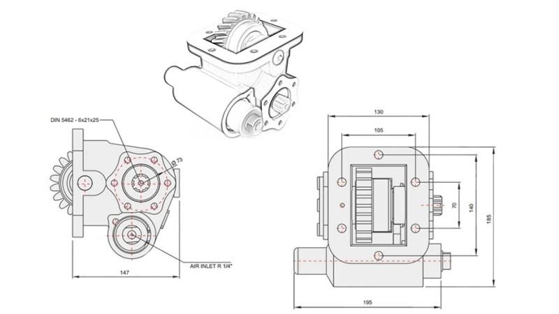 Dimenzije HIDRAULIČNE PUMPE - IVECO 475 SMLX
