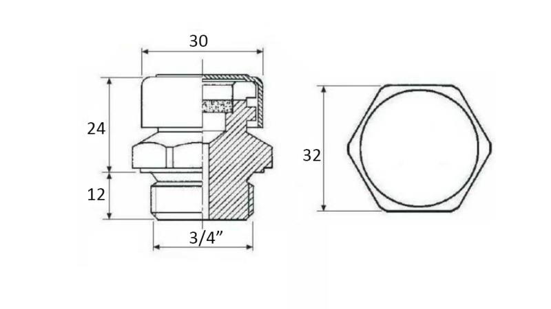 HYDRAULIC VENT FOR PTO 3/4