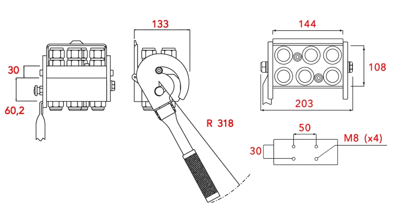 MULTI-FASTER KOPPELING 6WEG BSP 1/2 MOBIEL DEEL