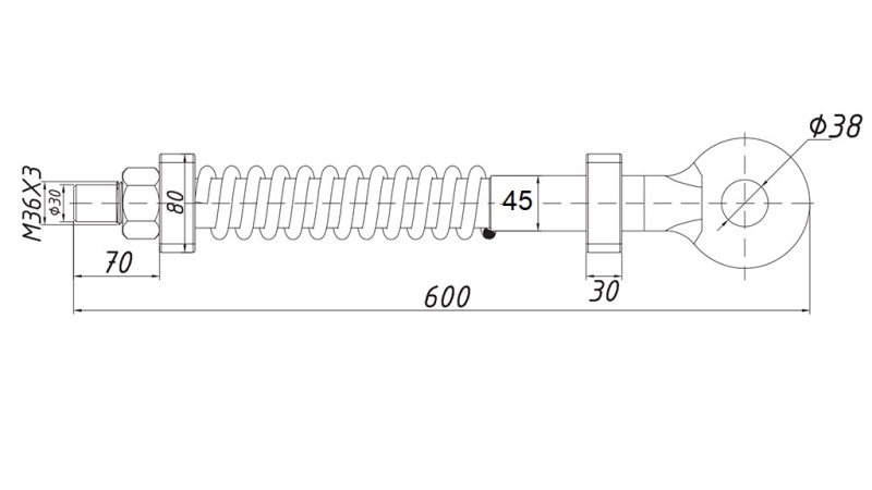 SWIVEL TOWING HOOK WITH SPRING Φ45 6,500KG