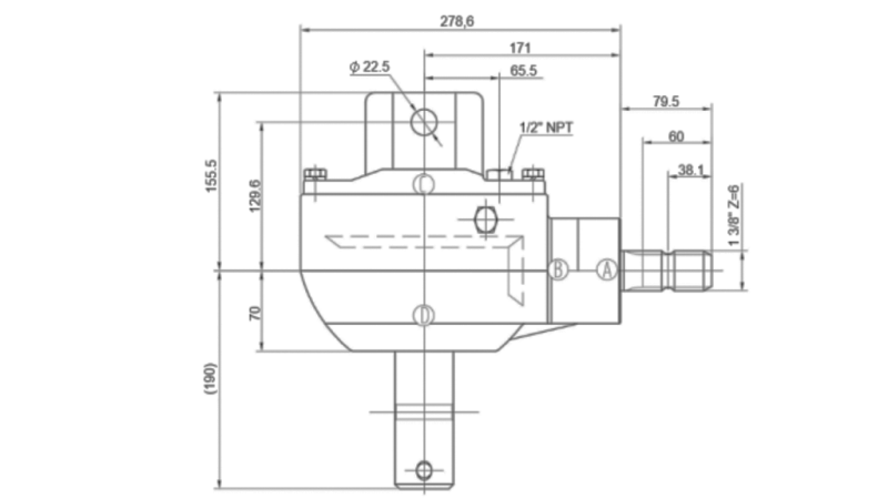 CUTIE DE VITEZE ÎN UNGHI KSR50 3:1 (50CP-36.7KW)