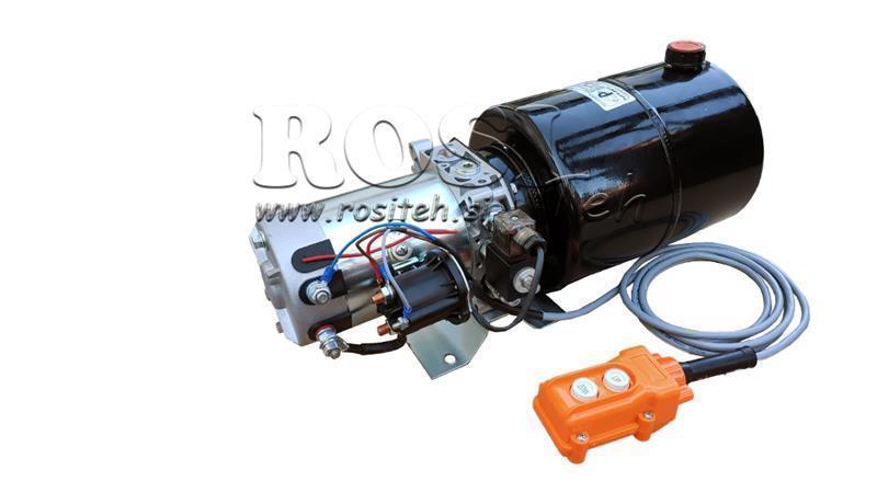 MINI AGGREGATO CILINDRICO 24V DC - 2,2kW = 2,1cc - 8 lit - montaggio unidirezionale (metallico)